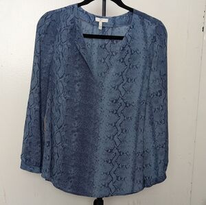 Joie Silk Blue Snake Print Women's Top